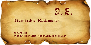 Dianiska Radamesz névjegykártya